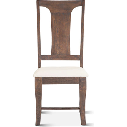 Toulon Upholstered Dining Chair by World Interiors in weathered mango. Made from mango wood in a modern style.