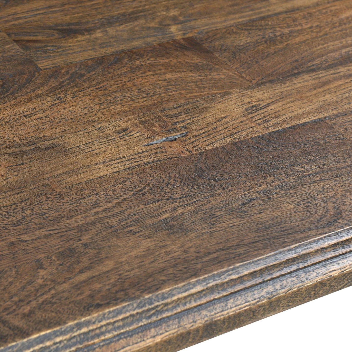 006 SI-2065606 | Closeup | Toulon Weathered Mango Dining Table by World Interiors in weathered mango. Made from mango wood in a traditional style.