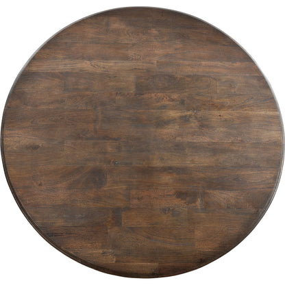Toulon 60" Round Dining Table by World Interiors in weathered mango. Made from mango wood in a traditional style.