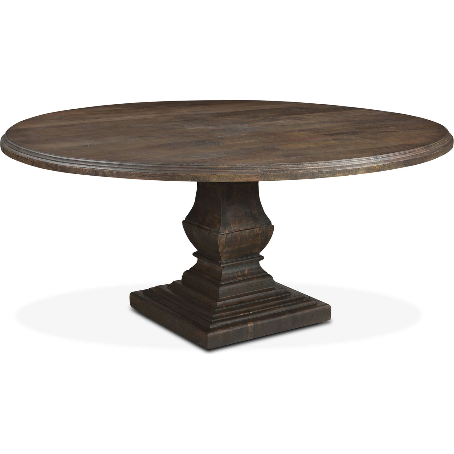 001 SI-2065603 | Primary Silo | Toulon 72" Round Dining Table by World Interiors in vintage brown. Made from mango wood in a traditional style.