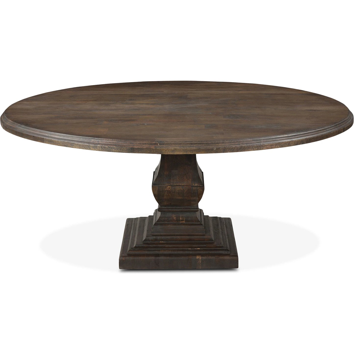 003 SI-2065603 | Additional Silo | Toulon 72" Round Dining Table by World Interiors in vintage brown. Made from mango wood in a traditional style.