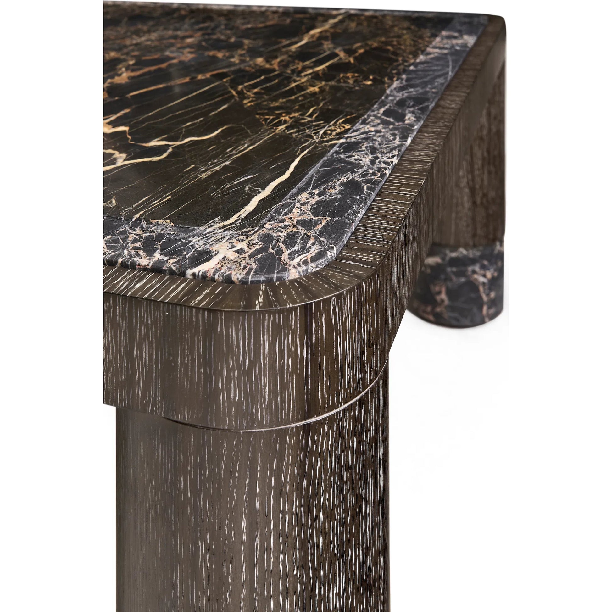 Monarch Square Cocktail Table by Jonathan Charles in chocolate apricot oak. Made from main oak veneer in a unique style.