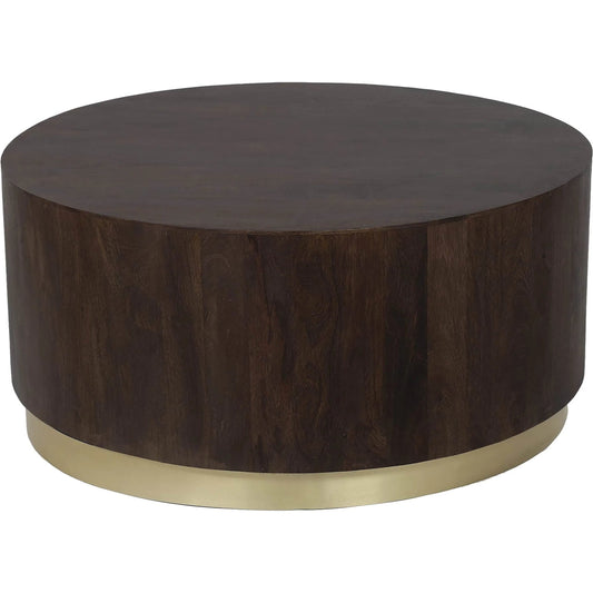 Form Coffee Table by LH Imports in brown and coffee, brass. Made from iron, mango wood in a unique style.