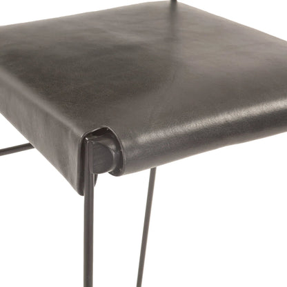 Melbourne 18" Buffalo Leather and Iron Bar Chair by World Interiors. Made from reclaimed iron, leather in a traditional style.