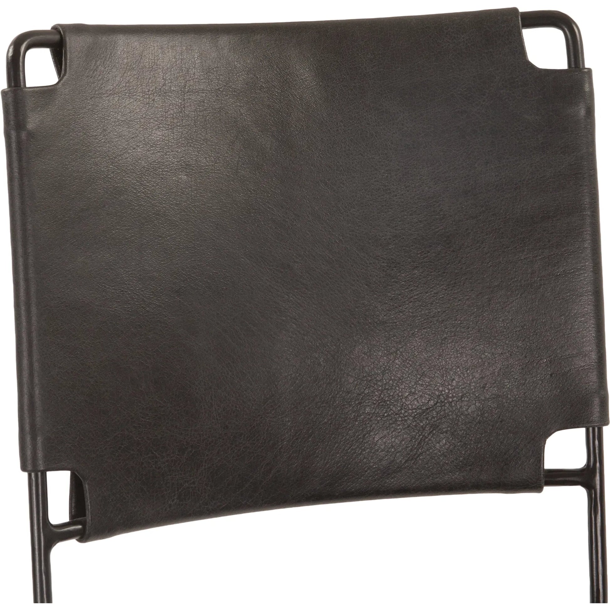 Melbourne 18" Buffalo Leather and Iron Bar Chair by World Interiors. Made from reclaimed iron, leather in a traditional style.