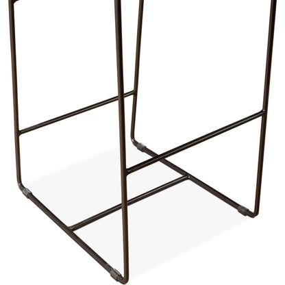 Melbourne 18" Buffalo Leather and Iron Bar Chair by World Interiors. Made from reclaimed iron, leather in a traditional style.