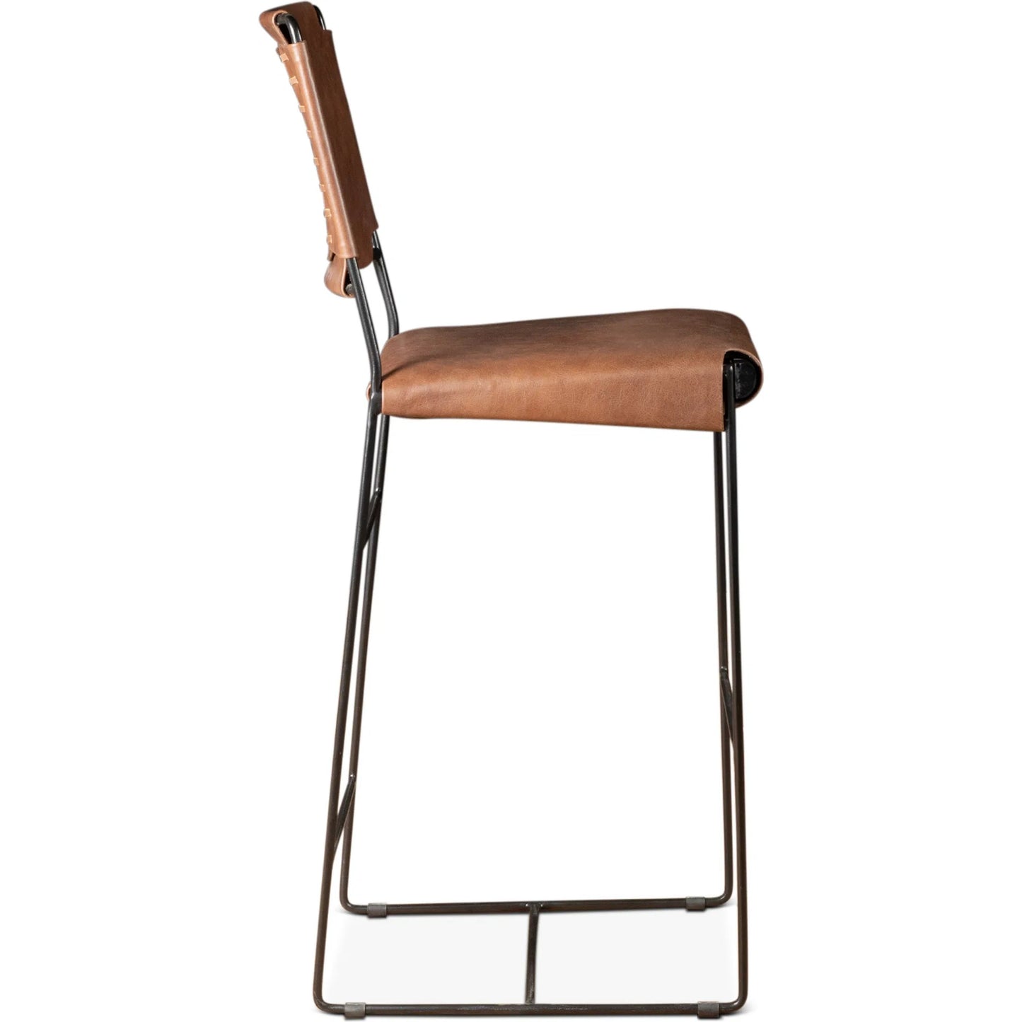 006 SI-2242969 | Additional Silo | Melbourne 18" Buffalo Leather and Iron Bar Chair by World Interiors. Made from reclaimed iron, leather in a traditional style.