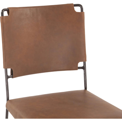 Melbourne Buffalo Leather Counter Chair by World Interiors in natural brown. Made from reclaimed iron top, top grain leather in a traditional style.