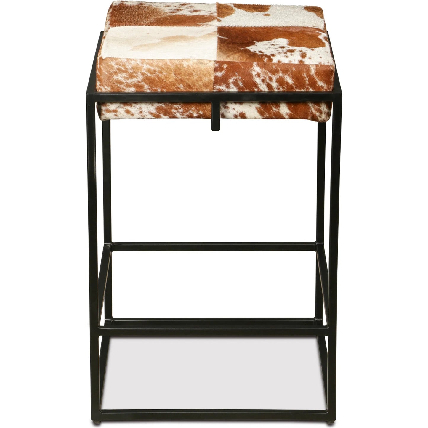 002 SI-2242965 | Additional Silo | Melbourne Brown Cowhide Leather Counter Stool by World Interiors in natural brown. Made from reclaimed iron travertine stone in a cottage & farmhouse style.