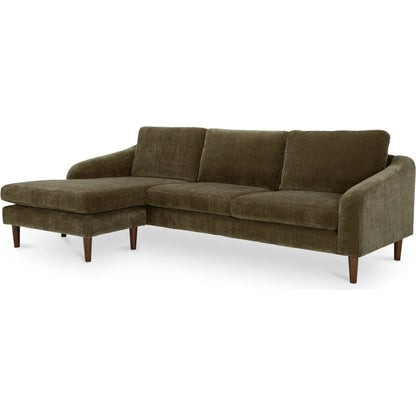 Quinn Sectional Cedar by Moe's Home Collection. Made from upholstery: recycled 100% polyester, frame: mdf, plywood, pine, foam, fiber seat, rubberwood legs in a eclectic & global style.