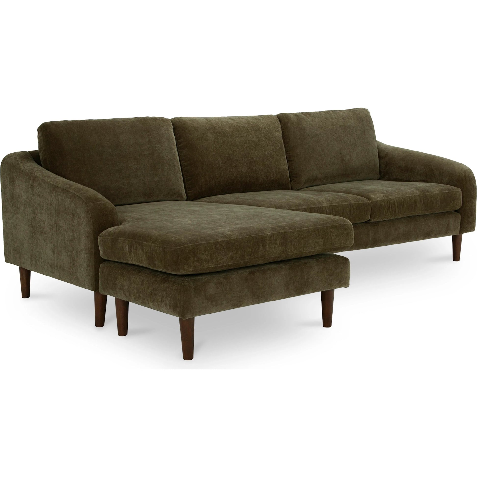 Quinn Sectional Cedar by Moe's Home Collection. Made from upholstery: recycled 100% polyester, frame: mdf, plywood, pine, foam, fiber seat, rubberwood legs in a eclectic & global style.