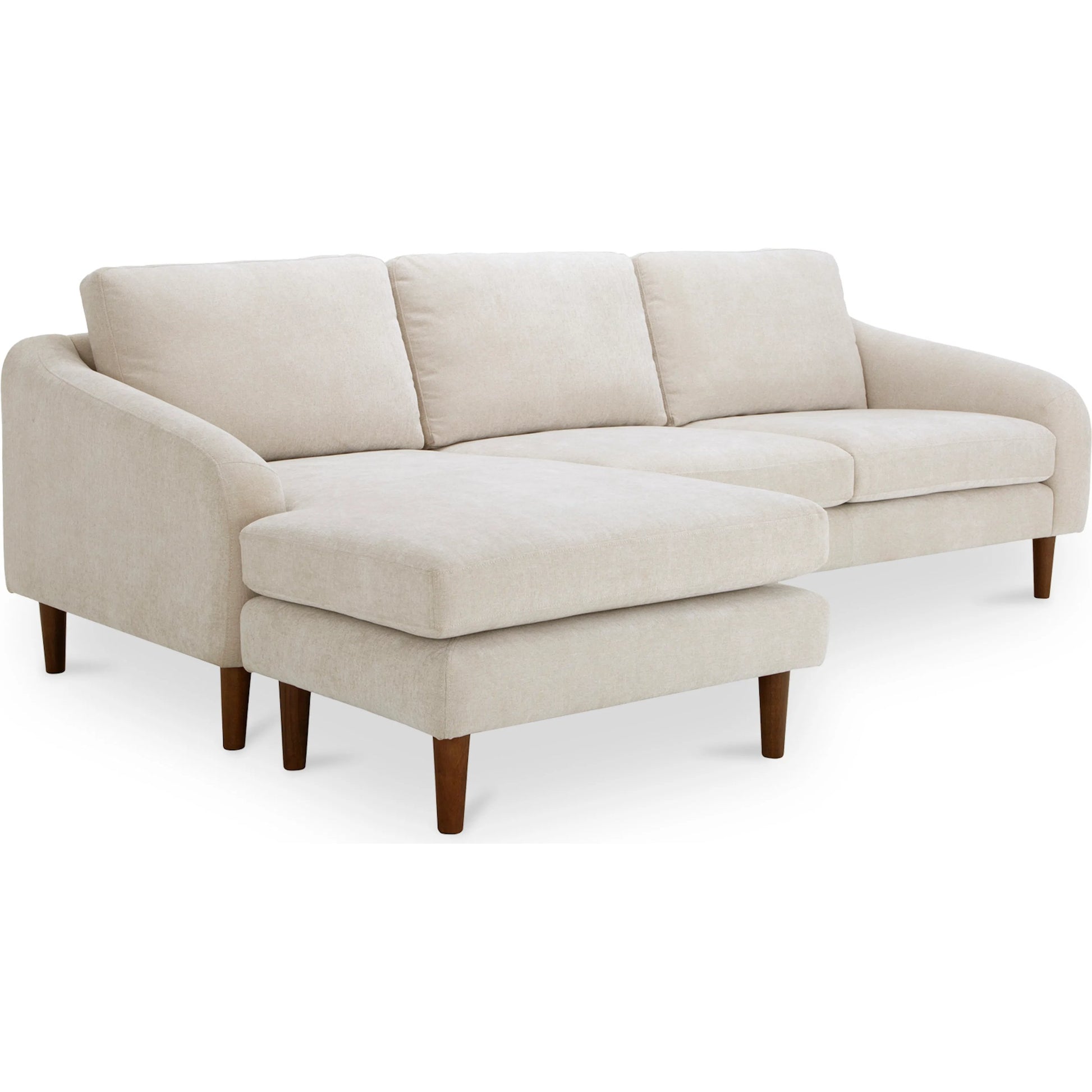 Quinn Sectional Cedar by Moe's Home Collection. Made from upholstery: recycled 100% polyester, frame: mdf, plywood, pine, foam, fiber seat, rubberwood legs in a eclectic & global style.