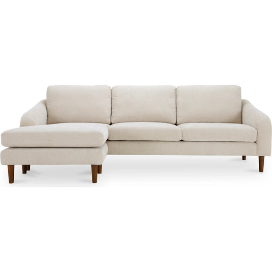 Quinn Sectional Cedar by Moe's Home Collection. Made from upholstery: recycled 100% polyester, frame: mdf, plywood, pine, foam, fiber seat, rubberwood legs in a unique style.