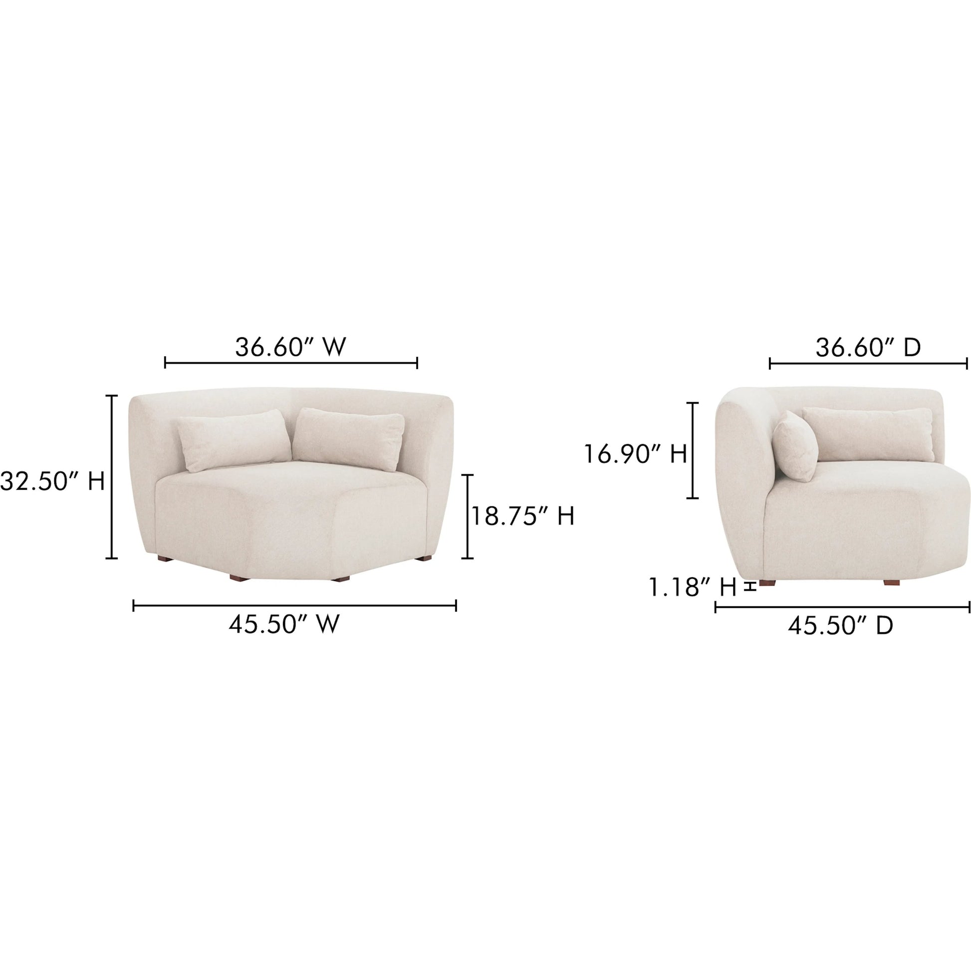 Amelia Corner Chair by Moe's Home Collection. Made from unique in a transitional style.