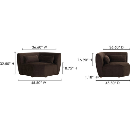 Amelia Corner Chair by Moe's Home Collection. Made from unique in a transitional style.