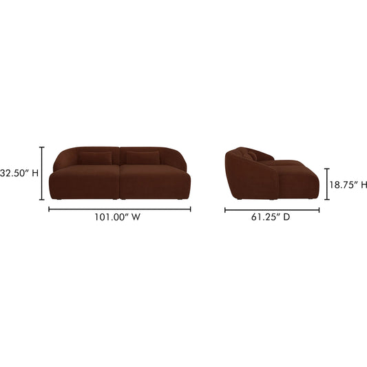 Amelia Double Chaise Modular Sectional by Moe's Home Collection. Made from unique in a unique style.