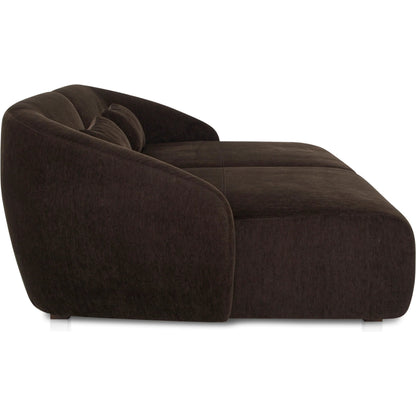 Amelia Double Chaise Modular Sectional by Moe's Home Collection in chestnut. Made from upholstery: 100% polyester, frame: mdf, plywood, pine, foam, fiber seat in a transitional style.