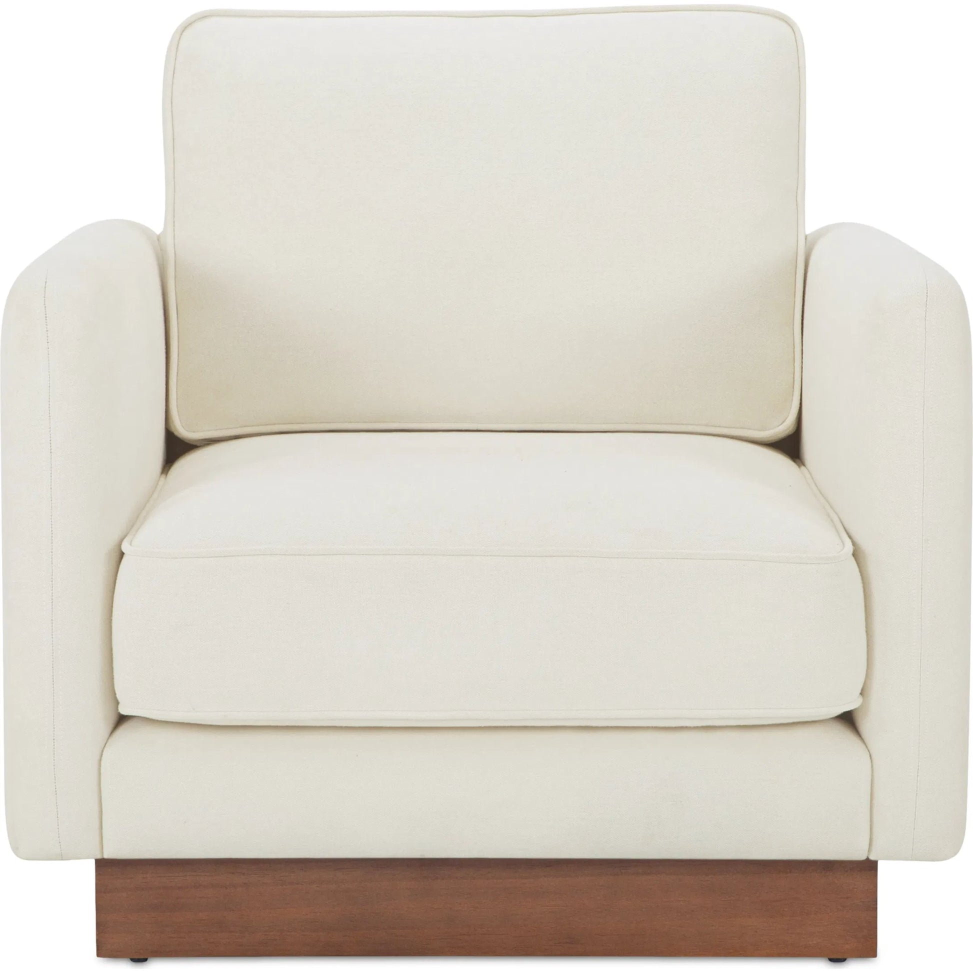 Vernon Accent Chair by Moe's Home Collection. Made from upholstery: 100% polyester, walnut tone veneer base, solid beech, plywood frame, foam, fiber seat in a unique style.
