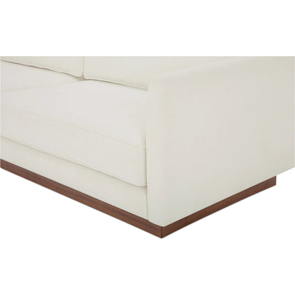 Vernon Sofa by Moe's Home Collection. Made from upholstery: 100% polyester, walnut tone veneer base, solid beech, plywood frame, foam, fiber seat in a unique style.
