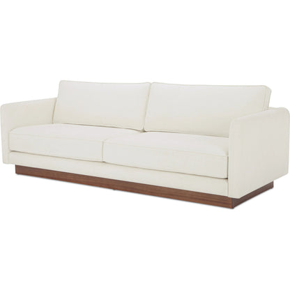 Vernon Sofa by Moe's Home Collection. Made from upholstery: 100% polyester, walnut tone veneer base, solid beech, plywood frame, foam, fiber seat in a unique style.