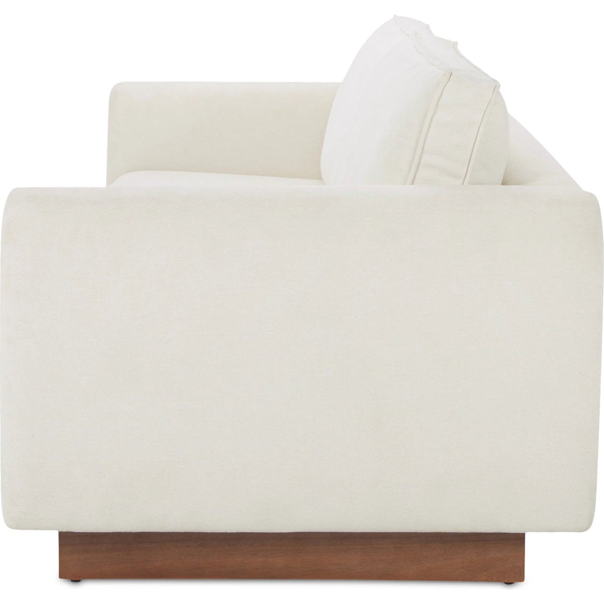 Vernon Sofa by Moe's Home Collection. Made from upholstery: 100% polyester, walnut tone veneer base, solid beech, plywood frame, foam, fiber seat in a unique style.