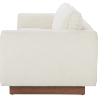 Vernon Sofa by Moe's Home Collection. Made from upholstery: 100% polyester, walnut tone veneer base, solid beech, plywood frame, foam, fiber seat in a unique style.