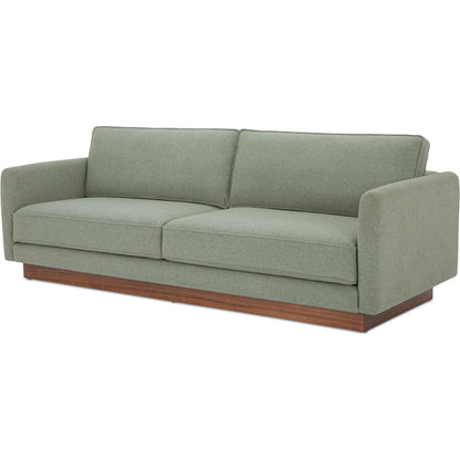 Vernon Sofa by Moe's Home Collection. Made from upholstery: 100% polyester, walnut tone veneer base, solid beech, plywood frame, foam, fiber seat in a unique style.