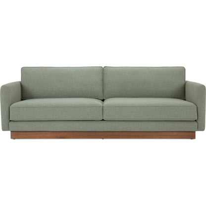 Vernon Sofa by Moe's Home Collection. Made from upholstery: 100% polyester, walnut tone veneer base, solid beech, plywood frame, foam, fiber seat in a unique style.