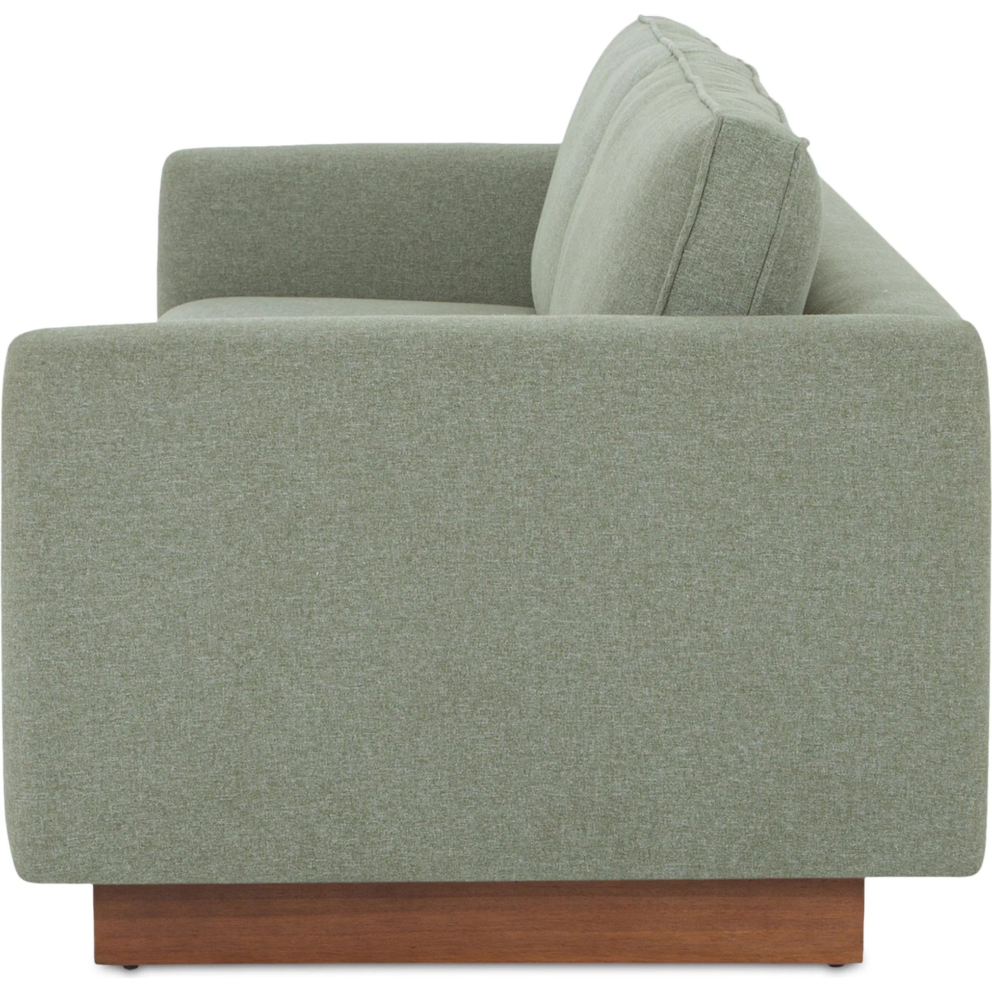 Vernon Sofa by Moe's Home Collection. Made from upholstery: 100% polyester, walnut tone veneer base, solid beech, plywood frame, foam, fiber seat in a unique style.