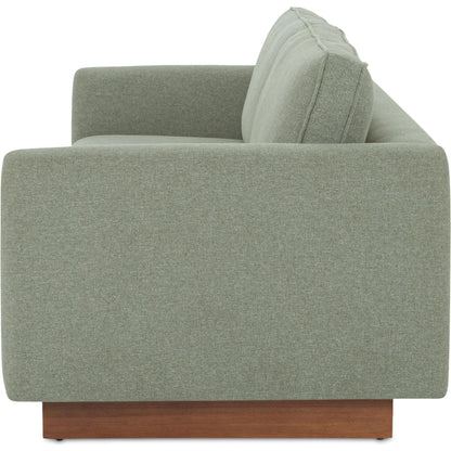 Vernon Sofa by Moe's Home Collection. Made from upholstery: 100% polyester, walnut tone veneer base, solid beech, plywood frame, foam, fiber seat in a unique style.