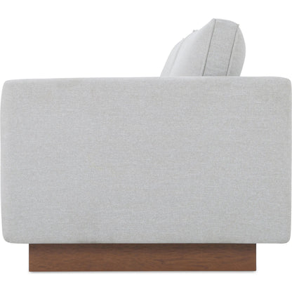 Vernon Sofa by Moe's Home Collection. Made from upholstery: 100% polyester, walnut tone veneer base, solid beech, plywood frame, foam, fiber seat in a unique style.