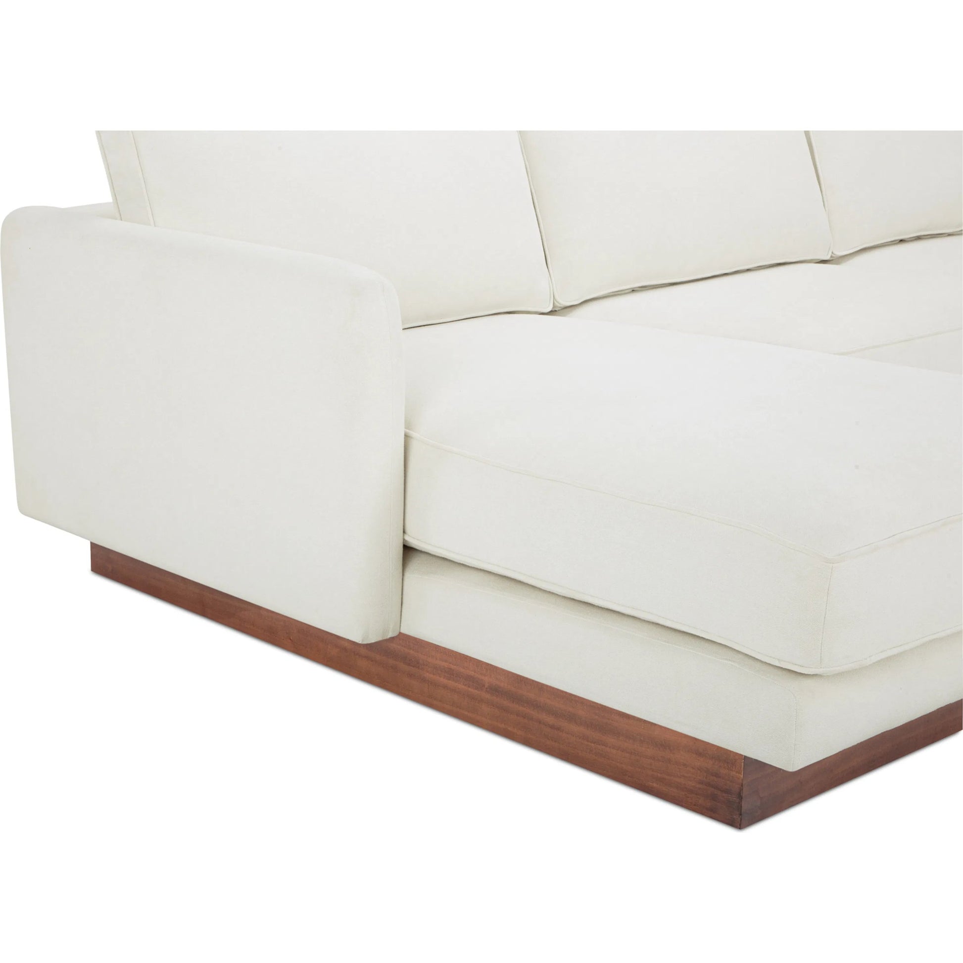 Vernon Sectional by Moe's Home Collection. Made from upholstery: 100% polyester, walnut tone veneer base, solid beech, plywood frame, foam, fiber seat in a unique style.