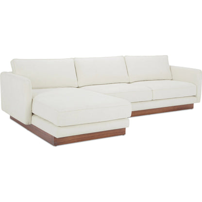 Vernon Sectional by Moe's Home Collection. Made from upholstery: 100% polyester, walnut tone veneer base, solid beech, plywood frame, foam, fiber seat in a unique style.