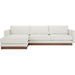 Vernon Sectional by Moe's Home Collection. Made from upholstery: 100% polyester, walnut tone veneer base, solid beech, plywood frame, foam, fiber seat in a unique style.