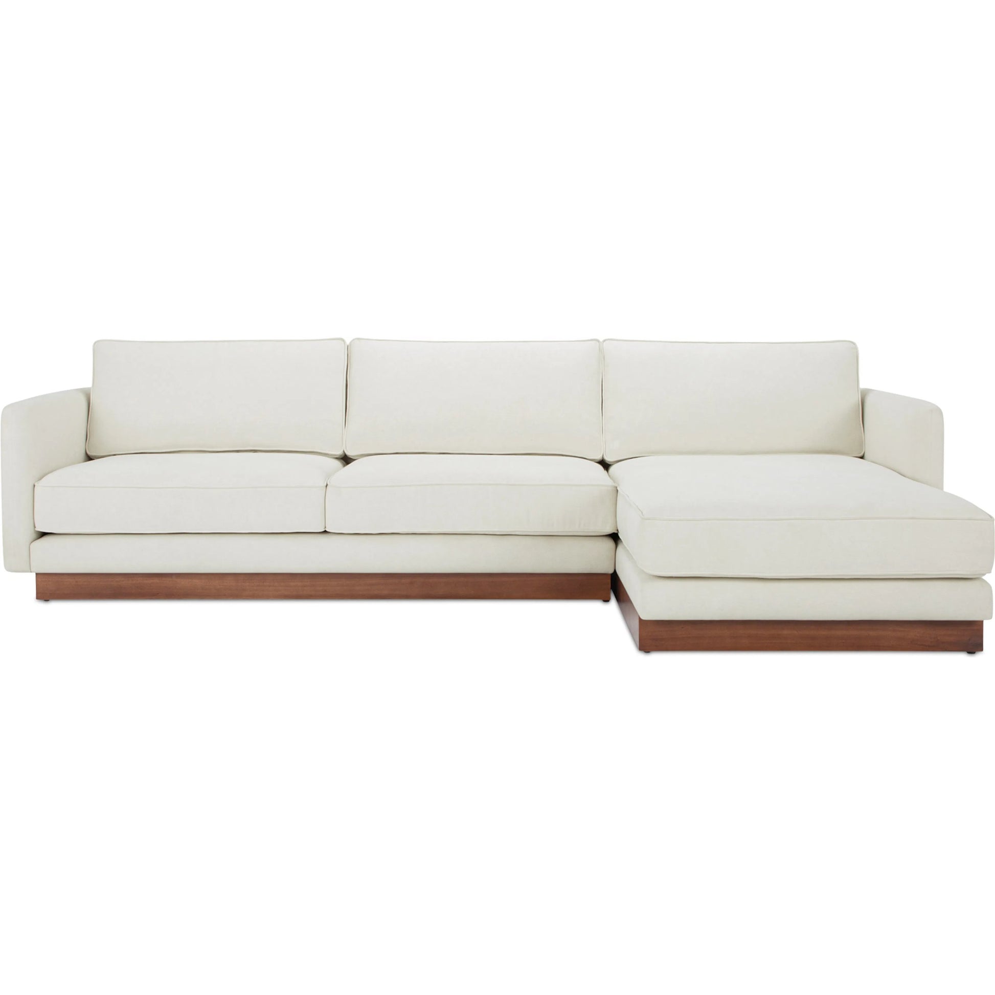 Vernon Sectional by Moe's Home Collection. Made from upholstery: 100% polyester, walnut tone veneer base, solid beech, plywood frame, foam, fiber seat in a unique style.