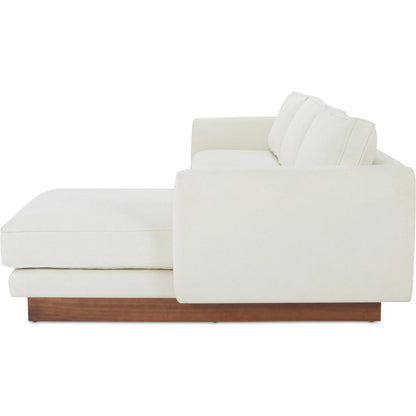 Vernon Sectional by Moe's Home Collection. Made from upholstery: 100% polyester, walnut tone veneer base, solid beech, plywood frame, foam, fiber seat in a unique style.