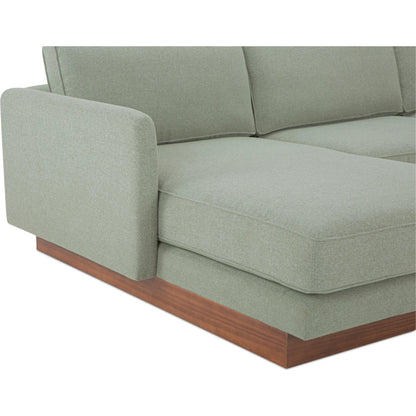 Vernon Sectional by Moe's Home Collection. Made from upholstery: 100% polyester, walnut tone veneer base, solid beech, plywood frame, foam, fiber seat in a unique style.
