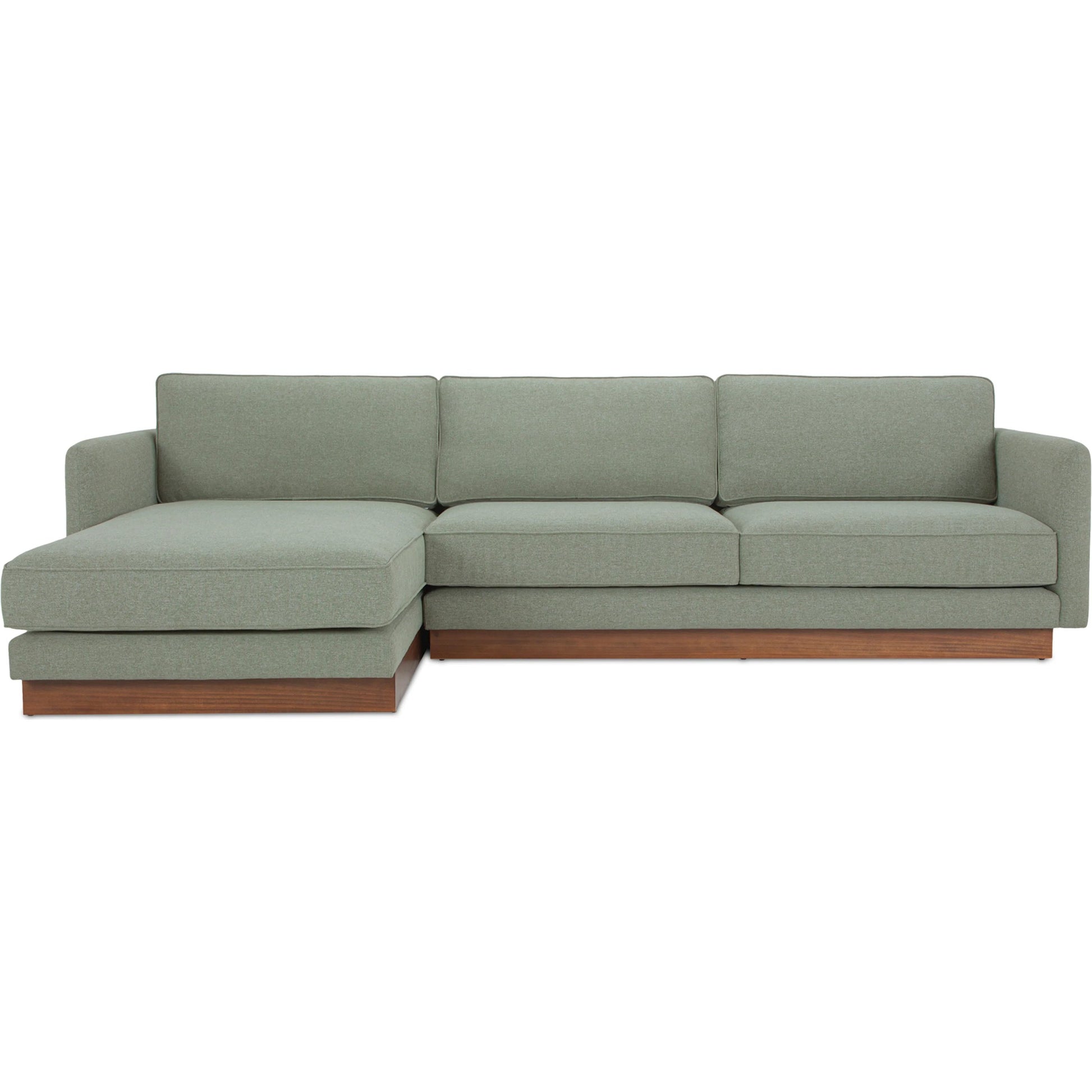 Vernon Sectional by Moe's Home Collection. Made from upholstery: 100% polyester, walnut tone veneer base, solid beech, plywood frame, foam, fiber seat in a unique style.