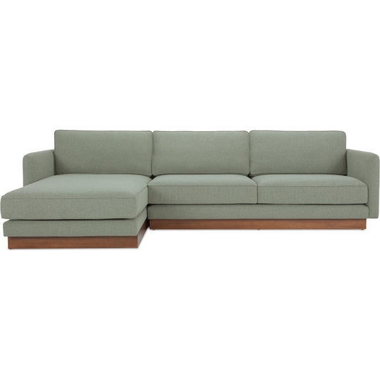 Vernon Sectional by Moe's Home Collection. Made from upholstery: 100% polyester, walnut tone veneer base, solid beech, plywood frame, foam, fiber seat in a unique style.