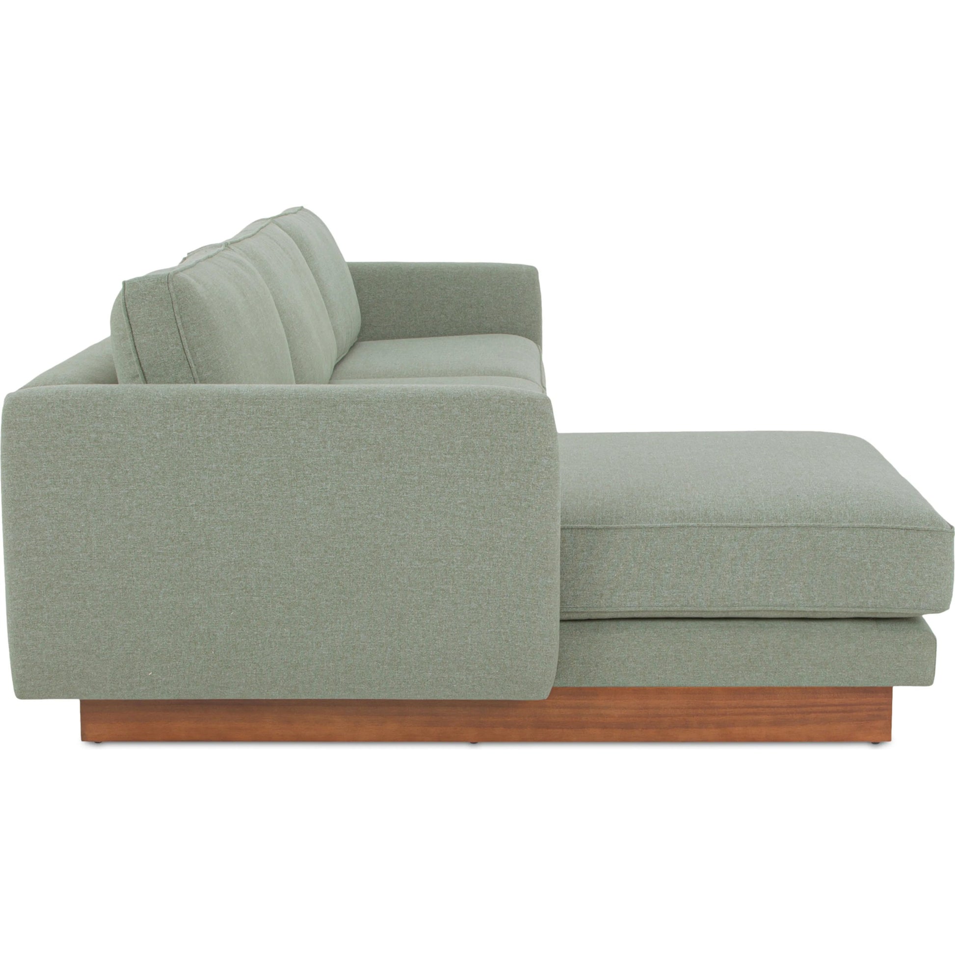 Vernon Sectional by Moe's Home Collection. Made from upholstery: 100% polyester, walnut tone veneer base, solid beech, plywood frame, foam, fiber seat in a unique style.