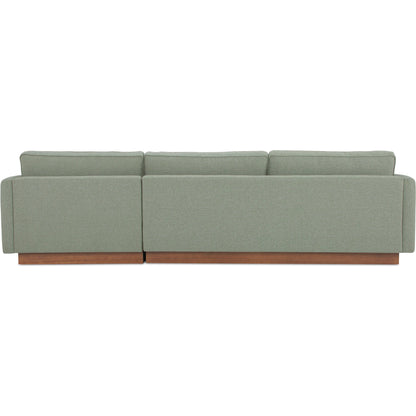 Vernon Sectional by Moe's Home Collection. Made from upholstery: 100% polyester, walnut tone veneer base, solid beech, plywood frame, foam, fiber seat in a unique style.