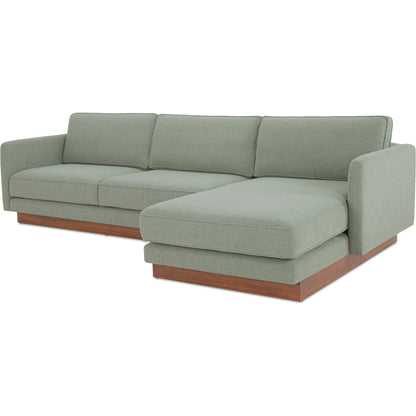 Vernon Sectional by Moe's Home Collection. Made from upholstery: 100% polyester, walnut tone veneer base, solid beech, plywood frame, foam, fiber seat in a unique style.