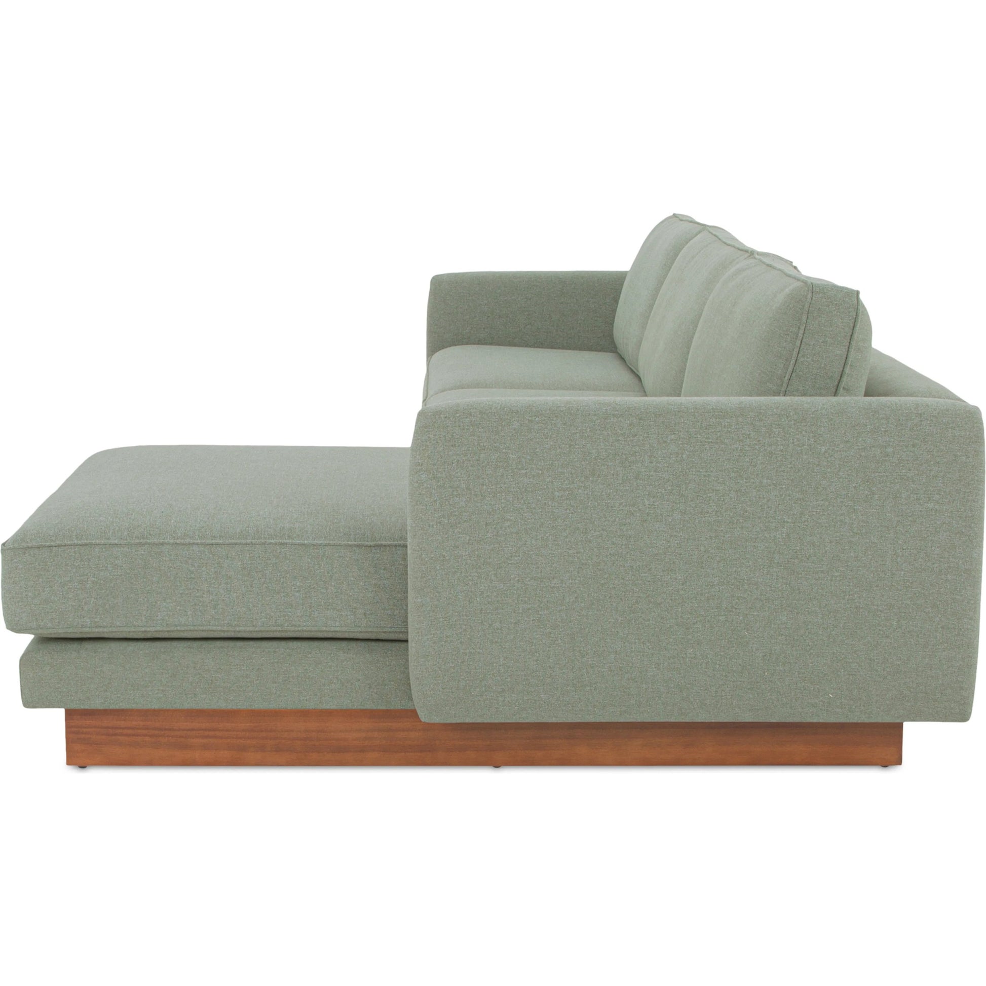 Vernon Sectional by Moe's Home Collection. Made from upholstery: 100% polyester, walnut tone veneer base, solid beech, plywood frame, foam, fiber seat in a unique style.