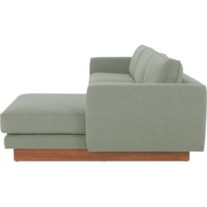 Vernon Sectional by Moe's Home Collection. Made from upholstery: 100% polyester, walnut tone veneer base, solid beech, plywood frame, foam, fiber seat in a unique style.