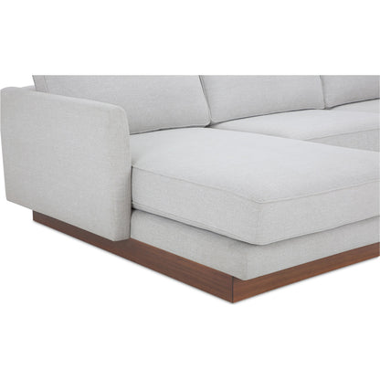 Vernon Sectional by Moe's Home Collection. Made from upholstery: 100% polyester, walnut tone veneer base, solid beech, plywood frame, foam, fiber seat in a unique style.