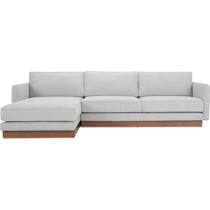 Vernon Sectional by Moe's Home Collection. Made from upholstery: 100% polyester, walnut tone veneer base, solid beech, plywood frame, foam, fiber seat in a unique style.