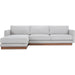 Vernon Sectional by Moe's Home Collection. Made from upholstery: 100% polyester, walnut tone veneer base, solid beech, plywood frame, foam, fiber seat in a unique style.
