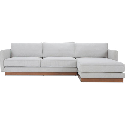 Vernon Sectional by Moe's Home Collection. Made from upholstery: 100% polyester, walnut tone veneer base, solid beech, plywood frame, foam, fiber seat in a unique style.