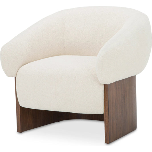 Otto Accent Chair by Moe's Home Collection. Made from upholstery: 100% recycled polyester, walnut veneer base, solid beech, plywood frame, foam, fiber seat in a unique style.