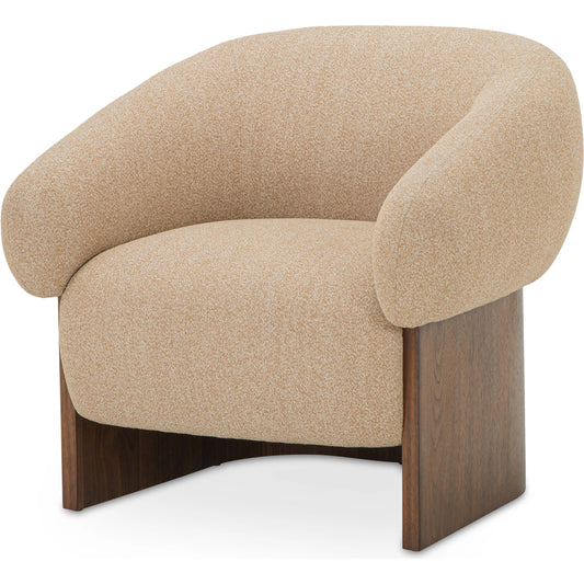 Otto Accent Chair by Moe's Home Collection. Made from upholstery: 100% recycled polyester, walnut veneer base, solid beech, plywood frame, foam, fiber seat in a unique style.
